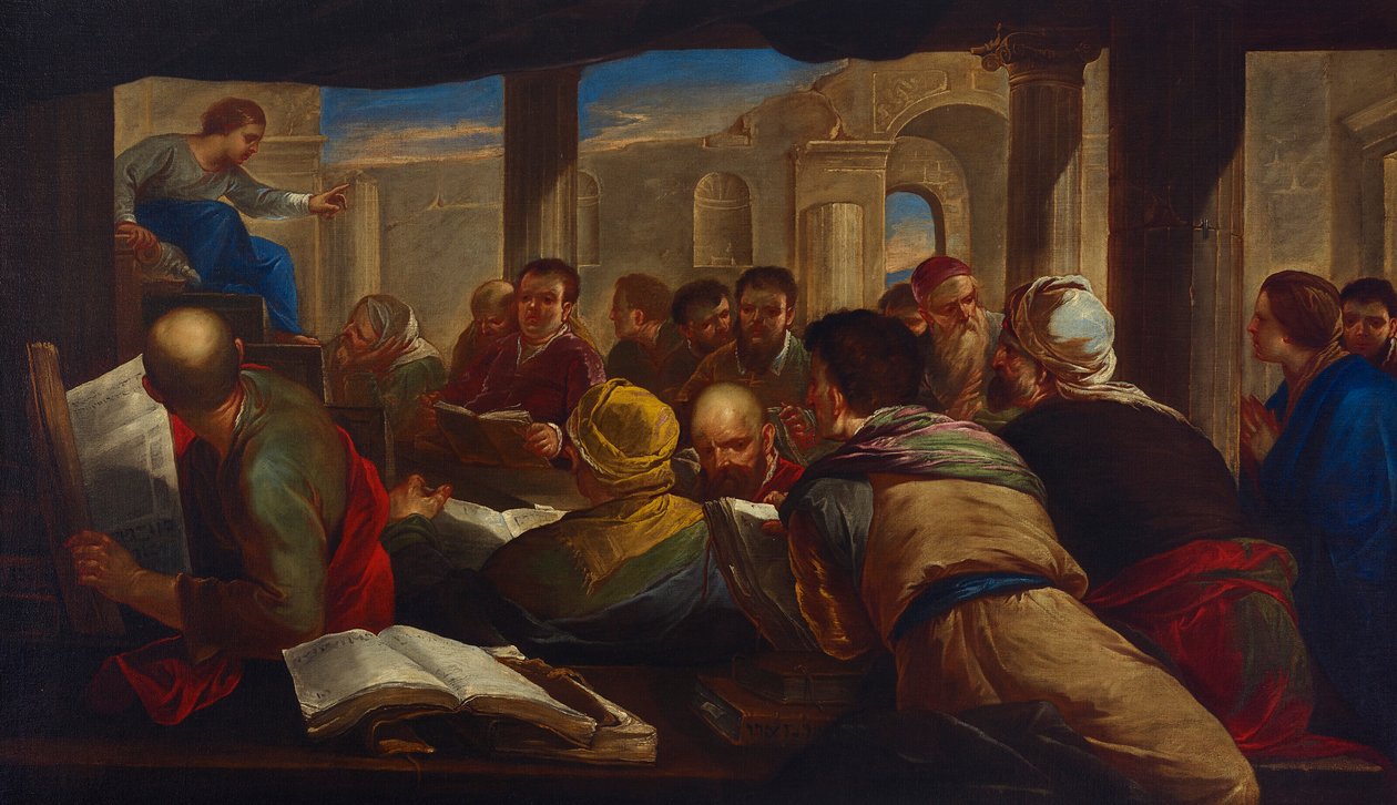 Cristo disputando con los doctores de Luca Giordano
