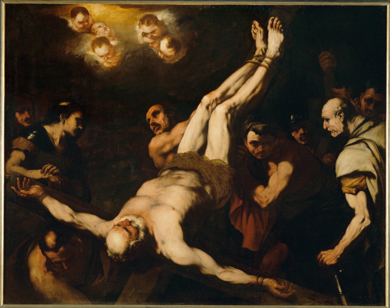 Crucifixión de San Pedro ... (pintura sobre lienzo) de Luca Giordano