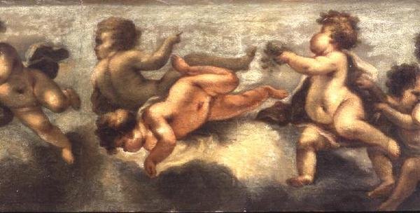 Putti jugando (detalle central) de Luca Giordano
