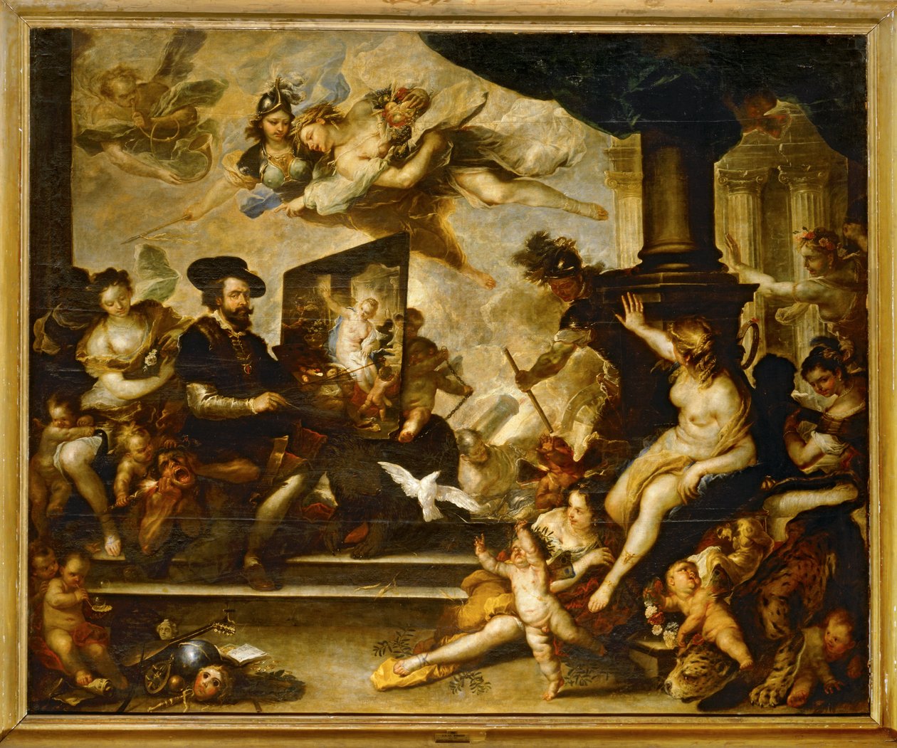 Rubens pintando: La Alegoría de la Paz ... (pintura sobre lienzo) de Luca Giordano