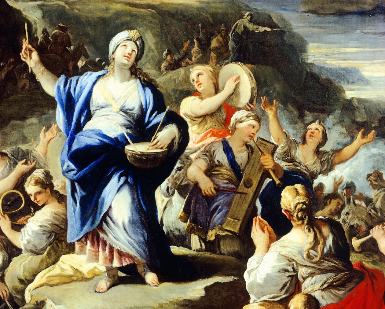 Escena de baile y canto, de Canto de Miriam de Luca Giordano