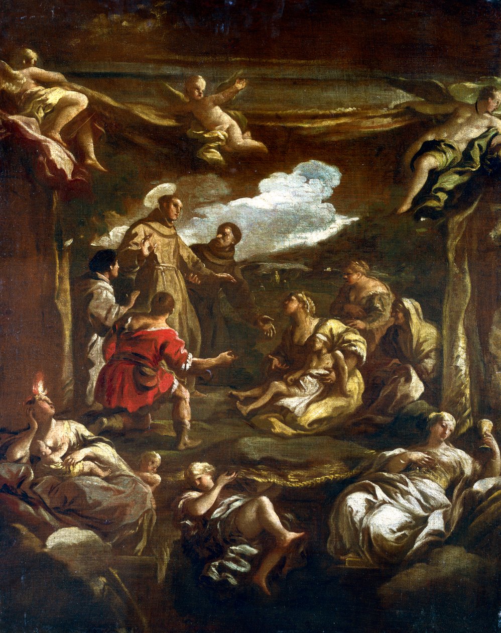 San Antonio de Padua curando a un joven de Luca Giordano