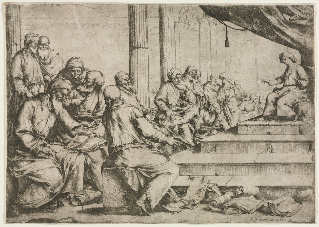 El Joven Cristo Enseñando en el Templo, c. 1653 de Luca Giordano