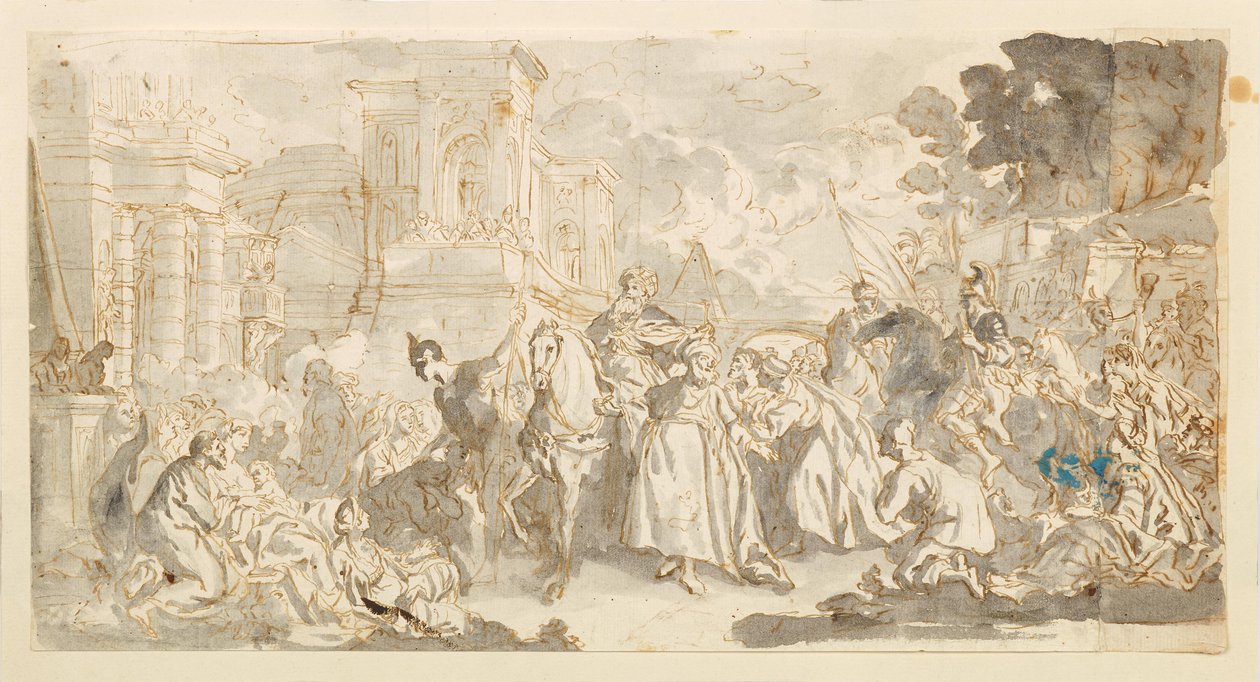 Tentación de Mordejai () de Luca Giordano