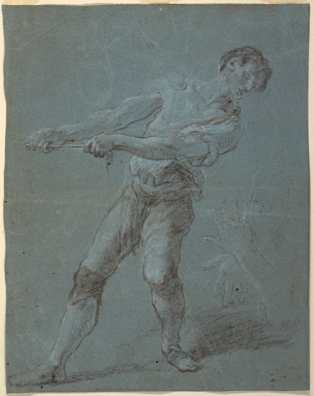 Joven tirando de una cuerda de Luca Giordano