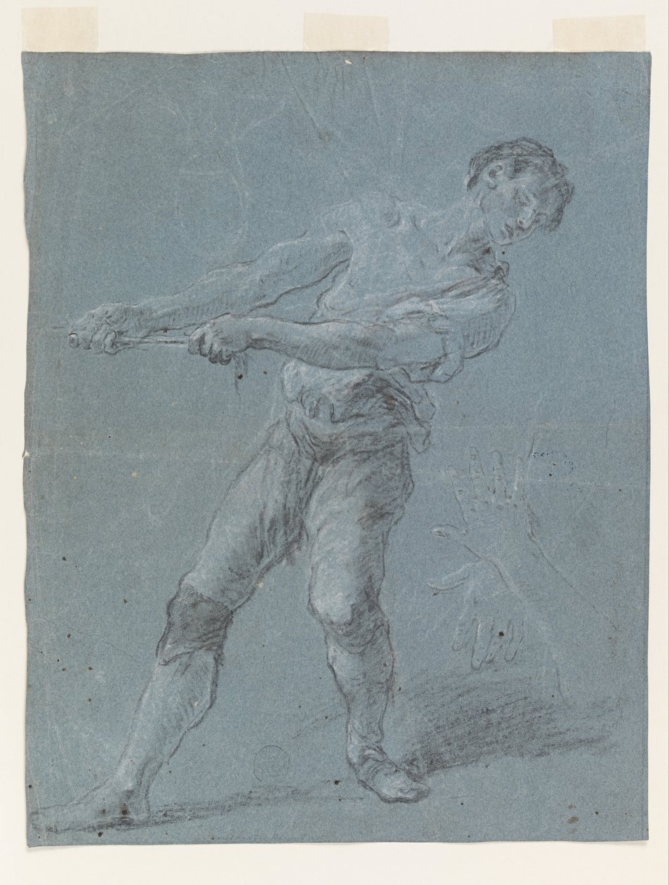 Joven tirando de una cuerda de Luca Giordano