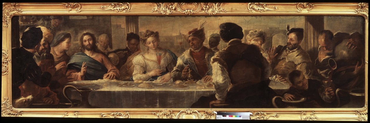 ""las bodas de Caná"" (El milagro de Caná) Pintura de Luca Giordano (1632-1705) Museo Pushkin, Moscú de Luca Giordano