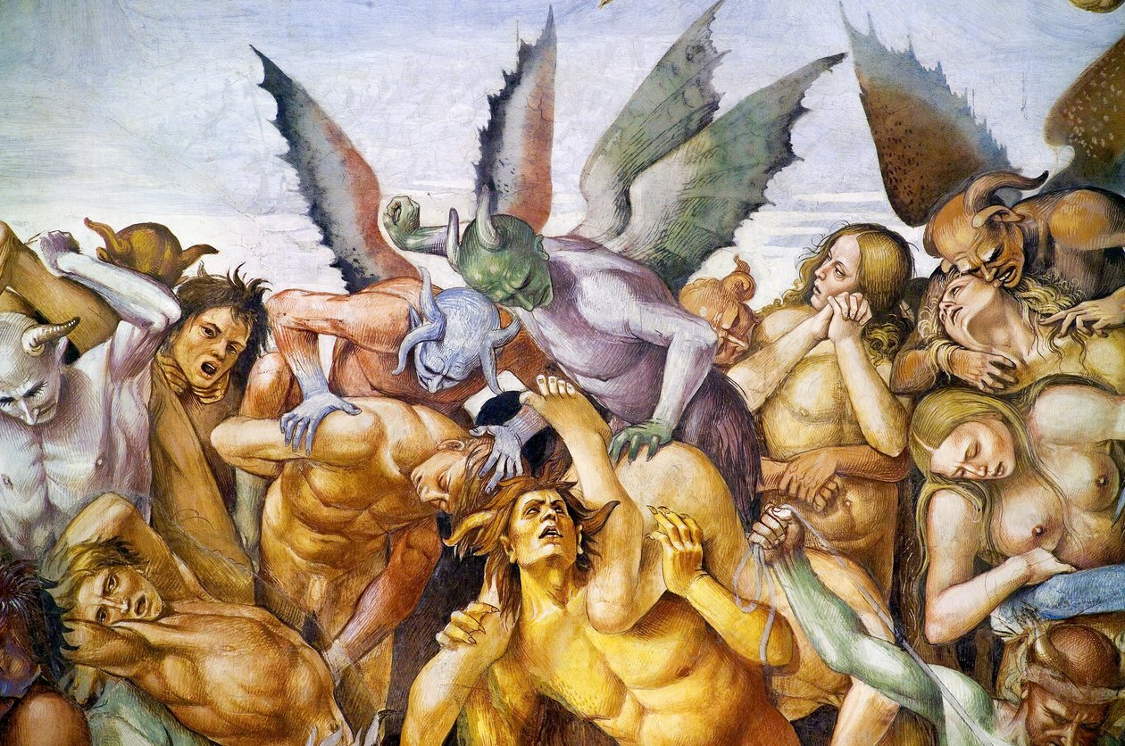 Condenados en el infierno, del ciclo de frescos del Juicio Final de Luca Signorelli