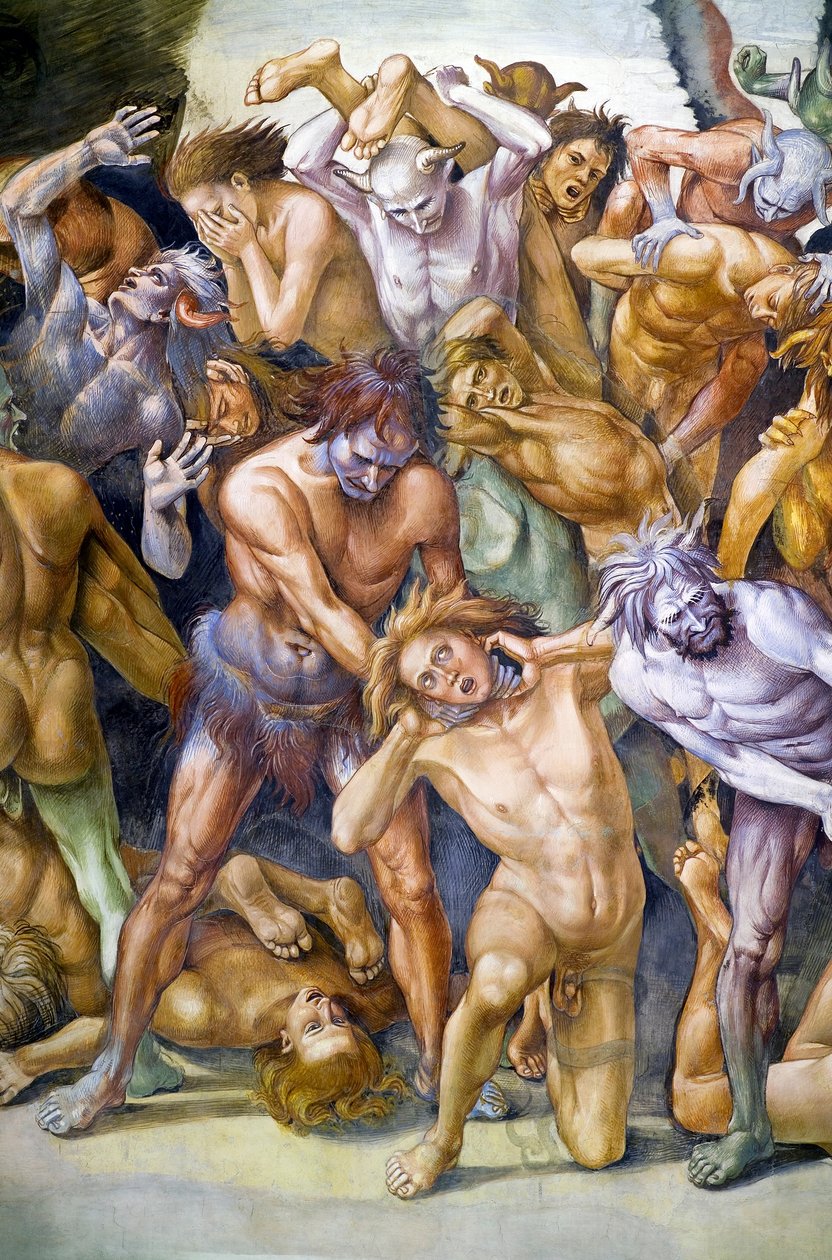 Condenados en el infierno, del ciclo de frescos del Juicio Final de Luca Signorelli