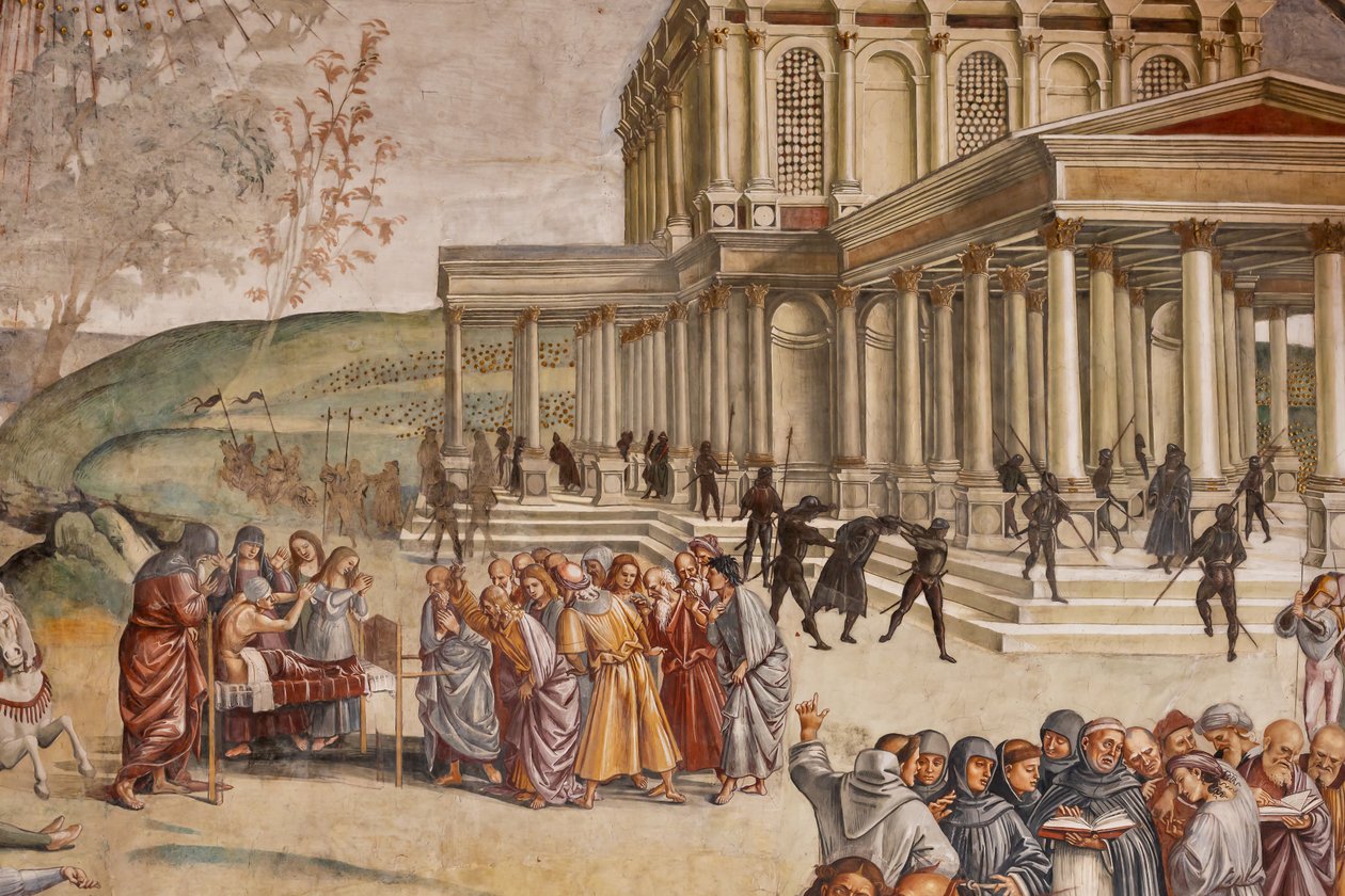 La predicación y los hechos del Anticristo, detalle, detalle de Luca Signorelli
