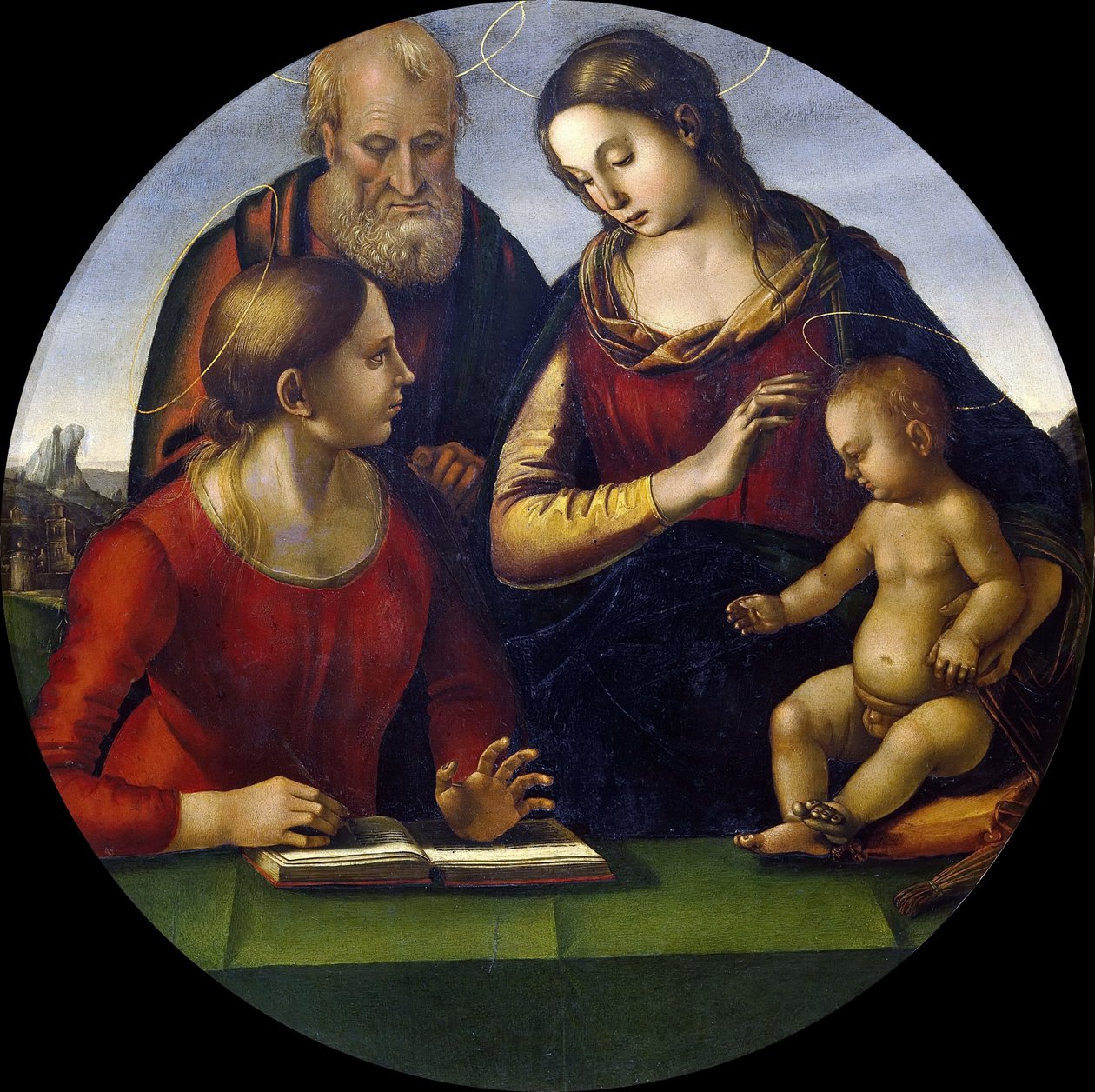 La Sagrada Familia con Santo, c.1490-1495 de Luca Signorelli