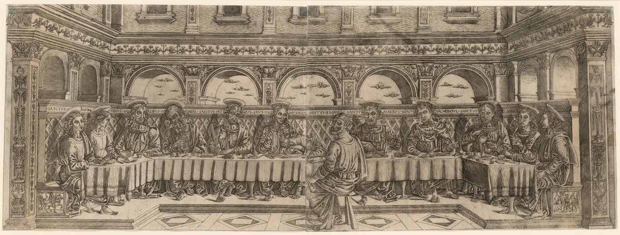 El Última Cena, alrededor de 1500 de Lucantonio degli Uberti