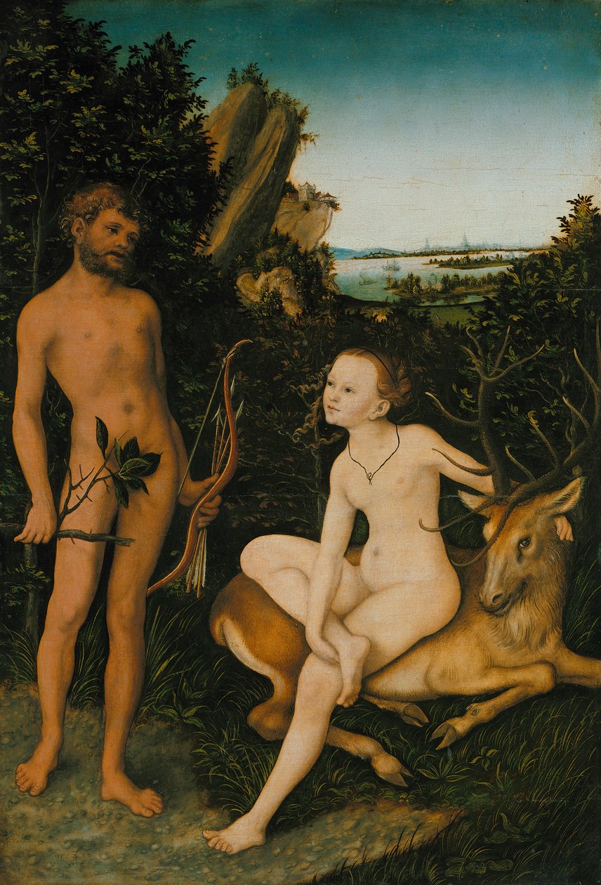 Apolo y Diana en un Paisaje Boscoso de Lucas Cranach the Elder