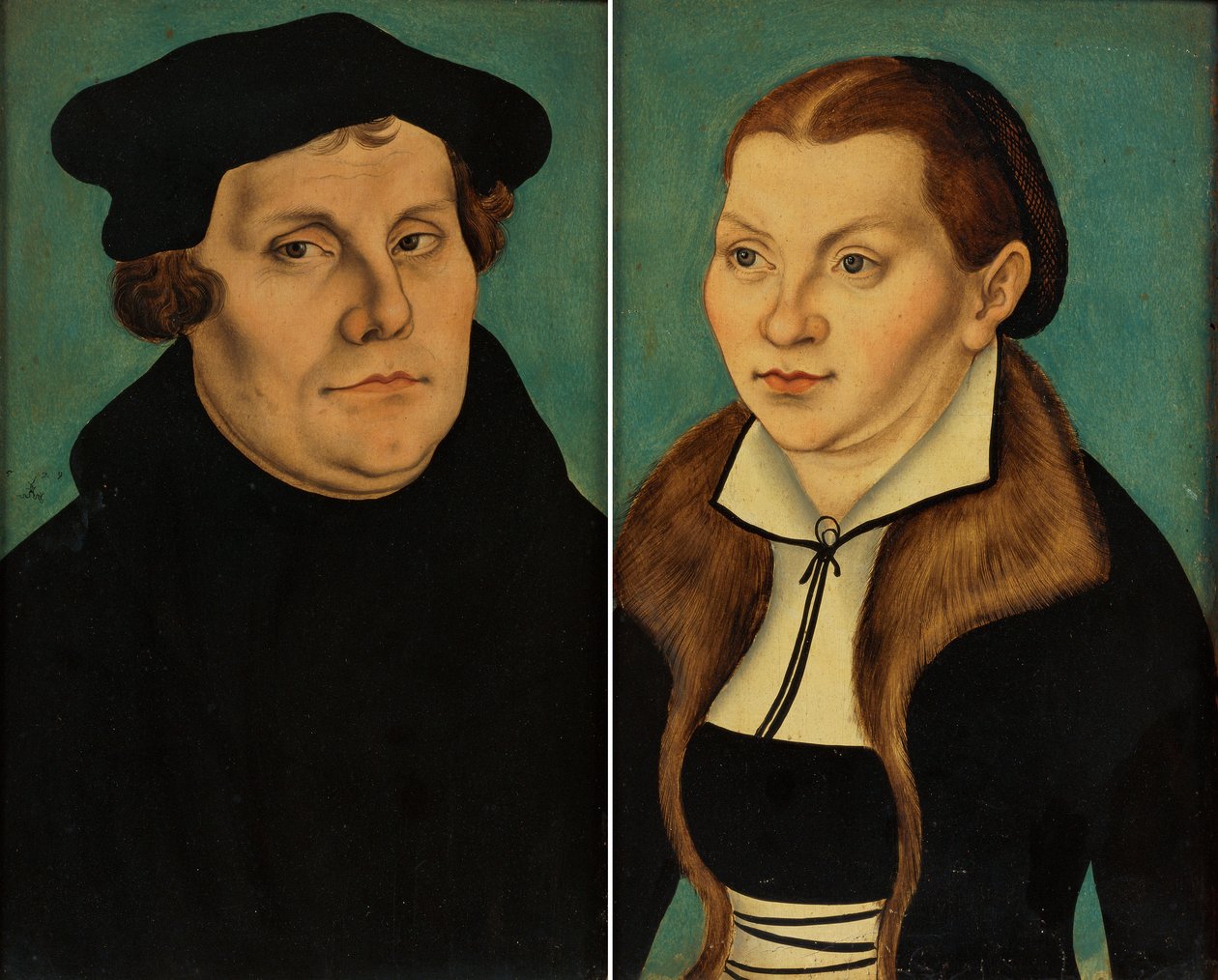 Doble retrato de Martín Lutero y Katharina Bora de Lucas Cranach the Elder