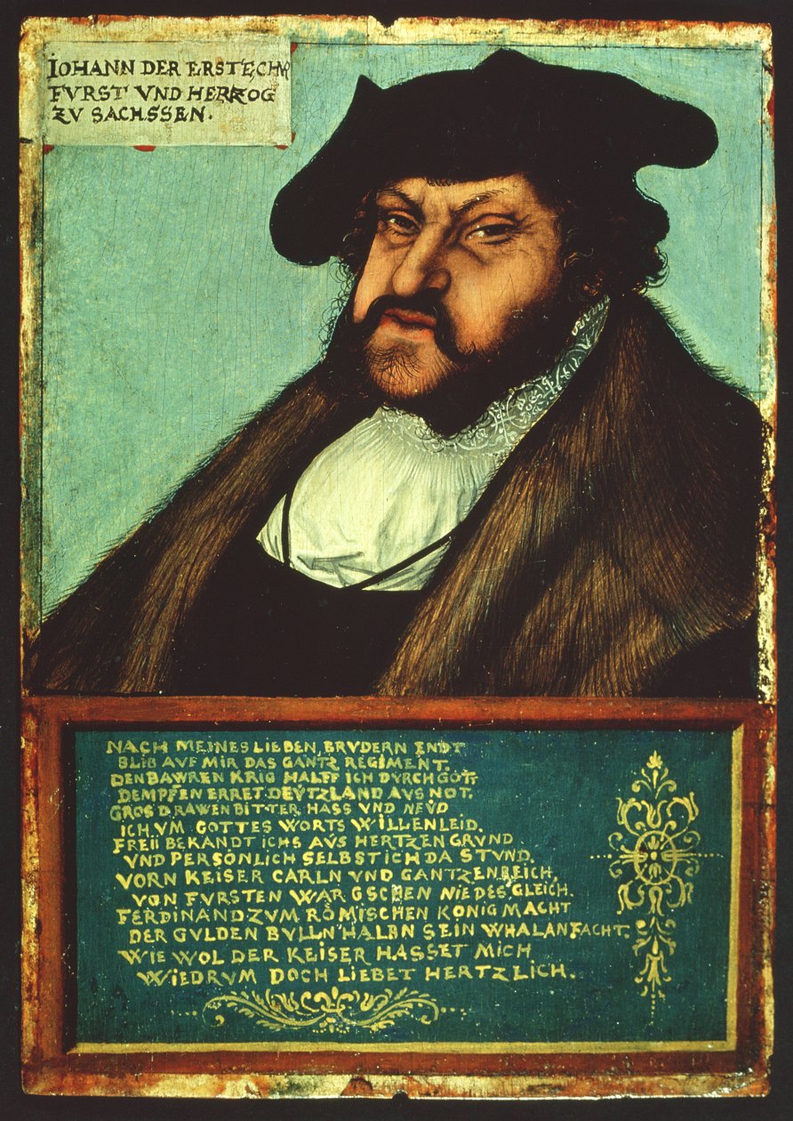 Retrato de Juan I (1468-1532) el Firme, Elector de Sajonia, c.1533 de Lucas Cranach the Elder