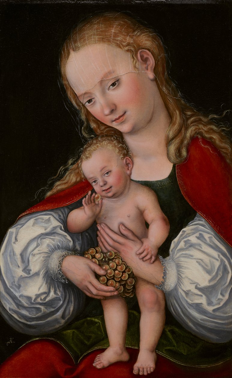 Madonna y Niño con Uvas de Lucas Cranach the Elder