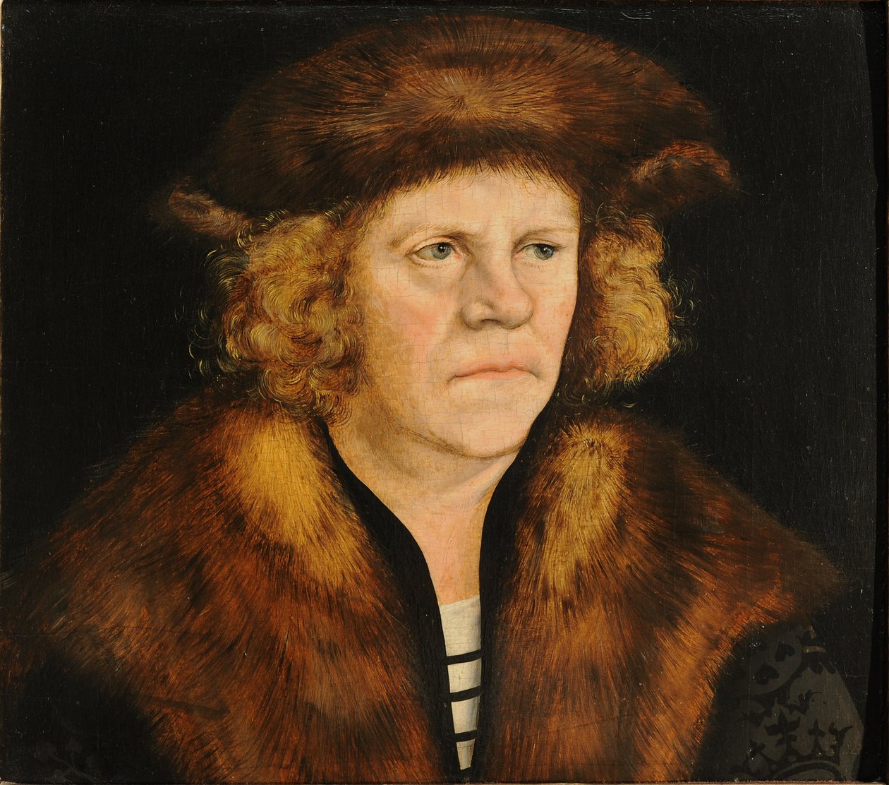 Retrato de un hombre con boina de piel de Lucas Cranach the Elder