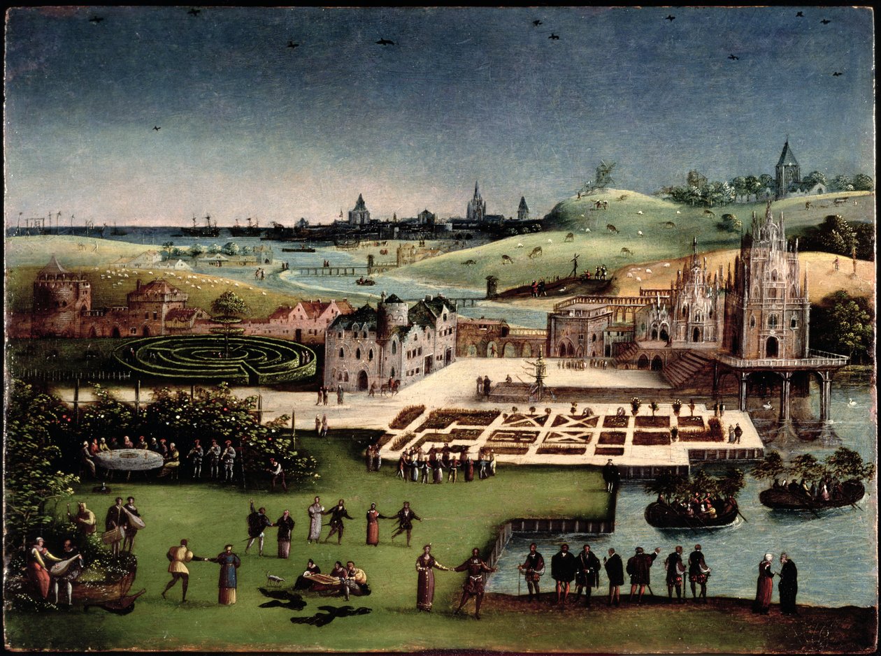 Paisaje Panorámico con un Jardín del Amor de Lucas van Gassel