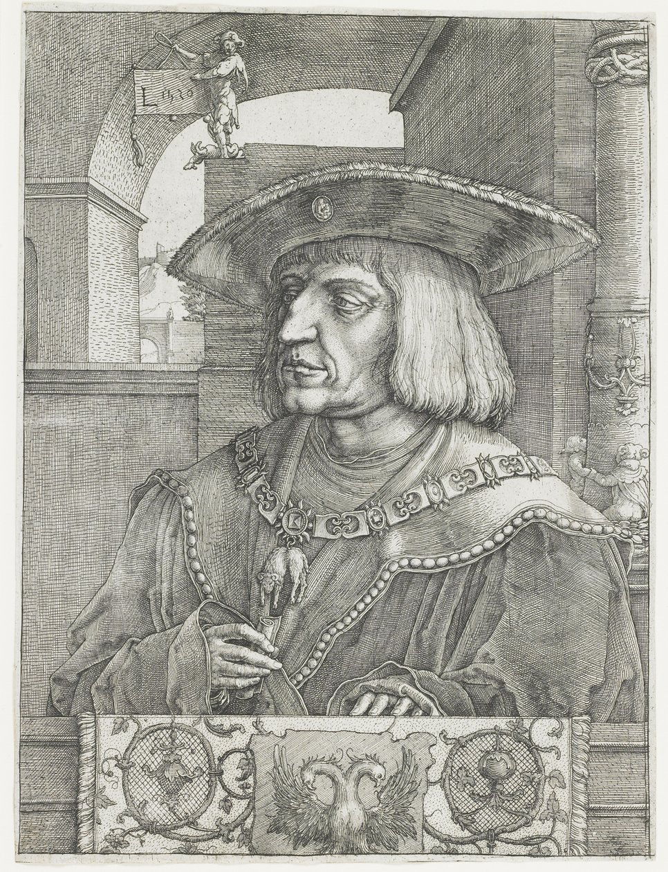 Emperador Maximiliano I, 1520 de Lucas van Leyden