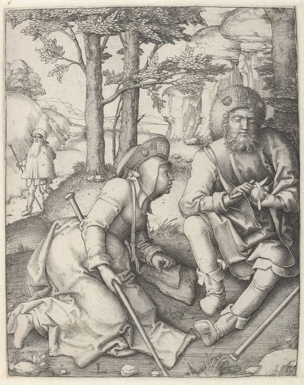 Peregrinos descansando de Lucas van Leyden