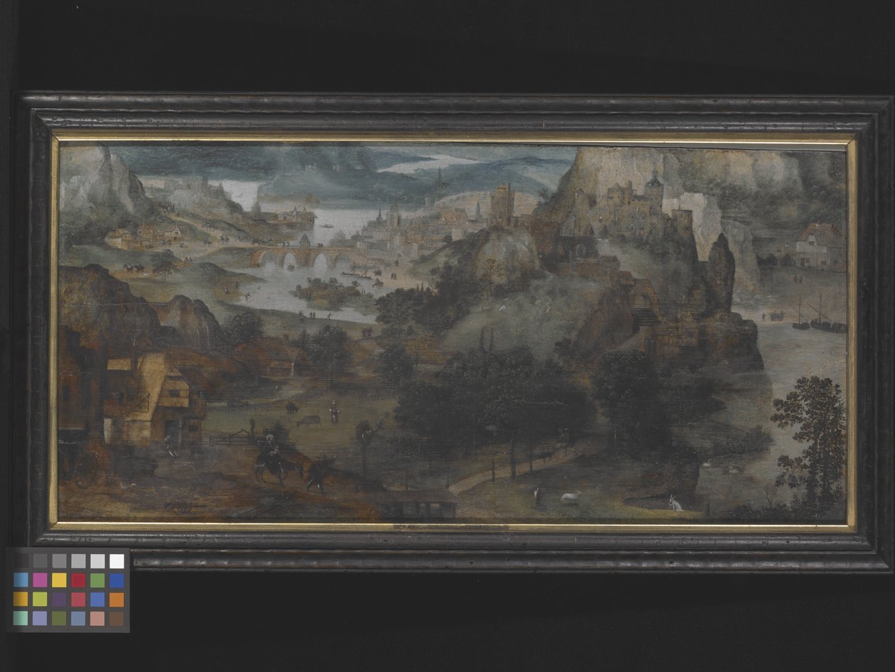 Paisaje con la huida a Egipto (óleo sobre madera) de Lucas (circle of) Gassel