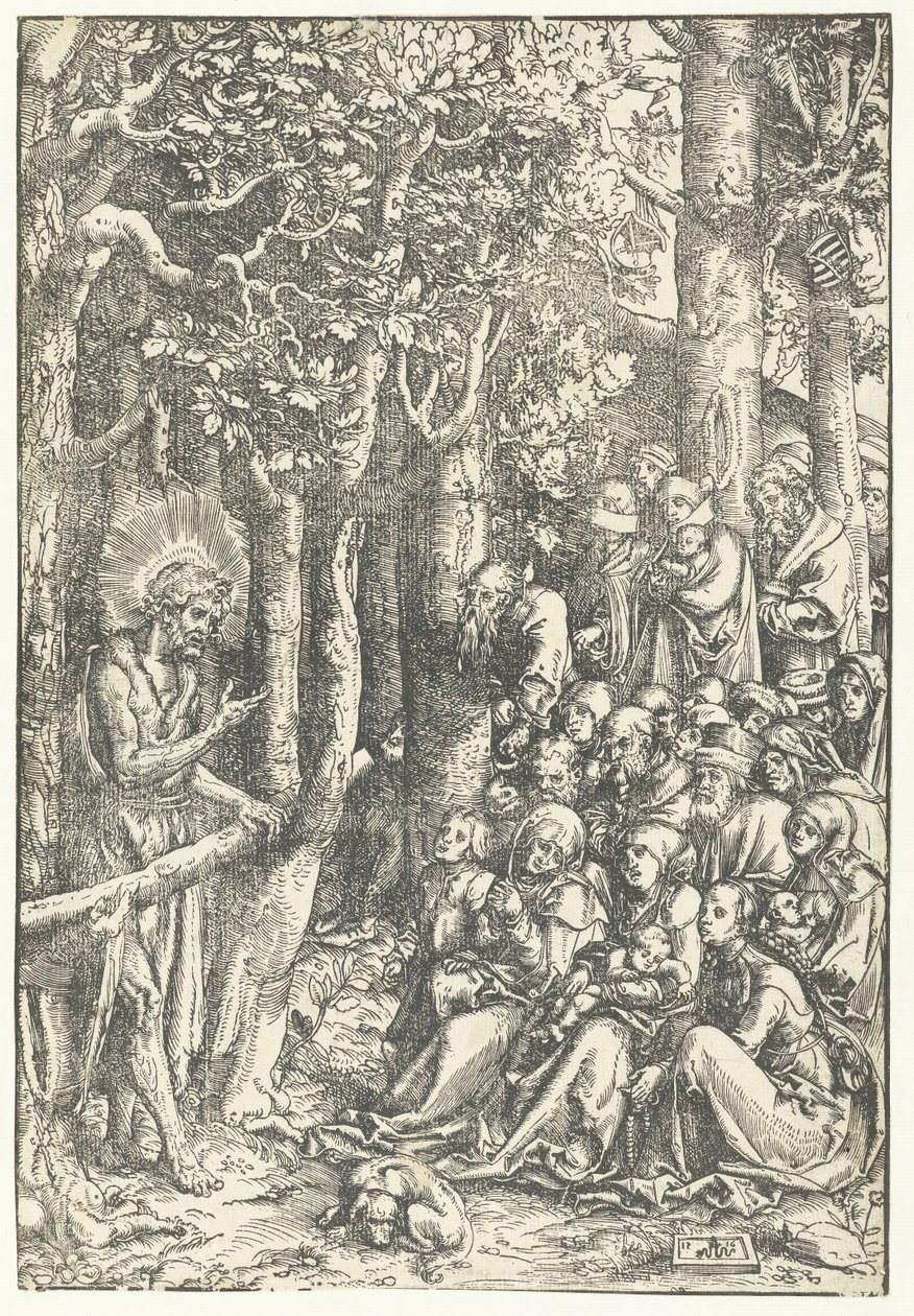 Juan el Bautista predica a la gente de Lucas Cranach
