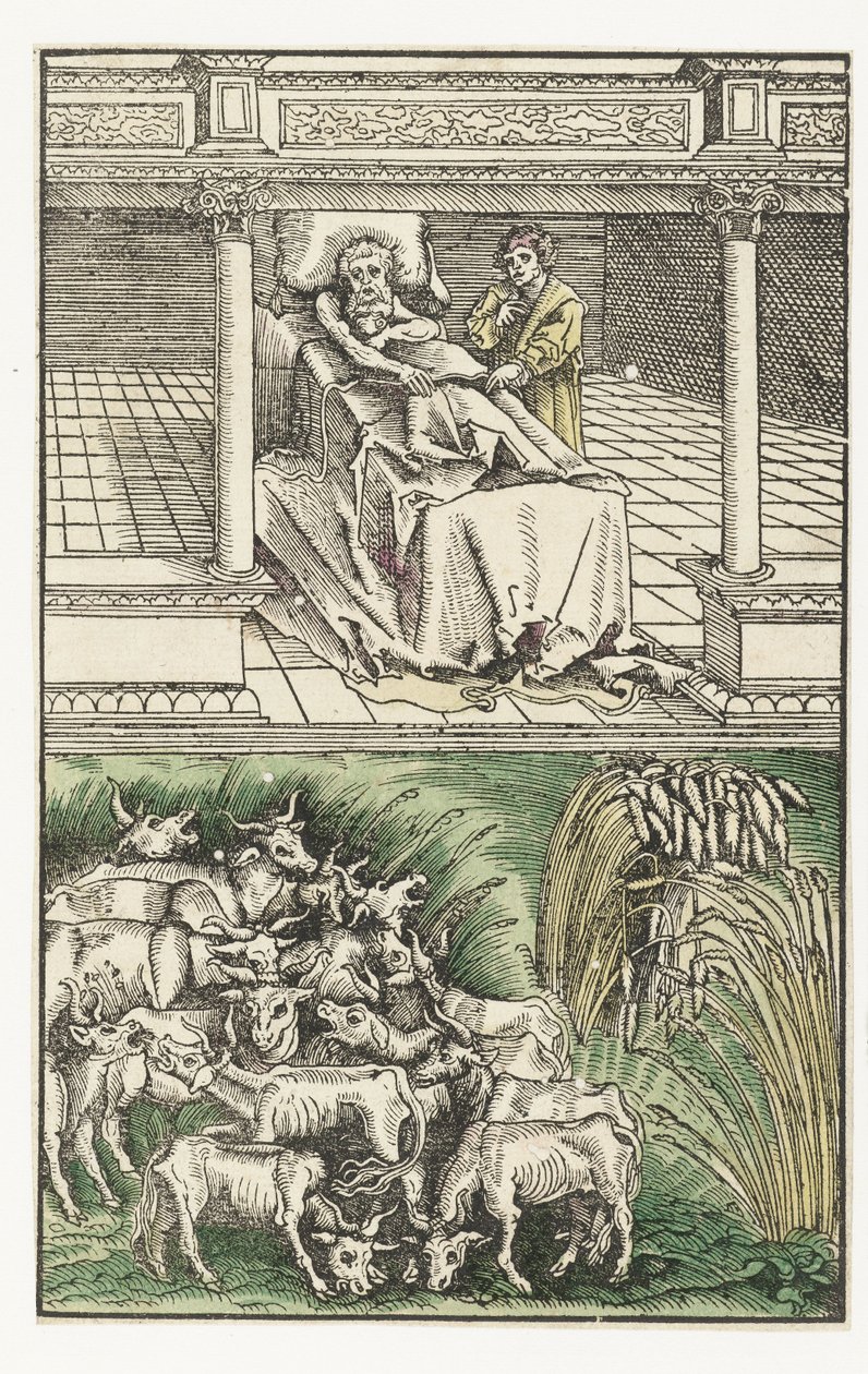 José explica los sueños del Faraón de Lucas Cranach