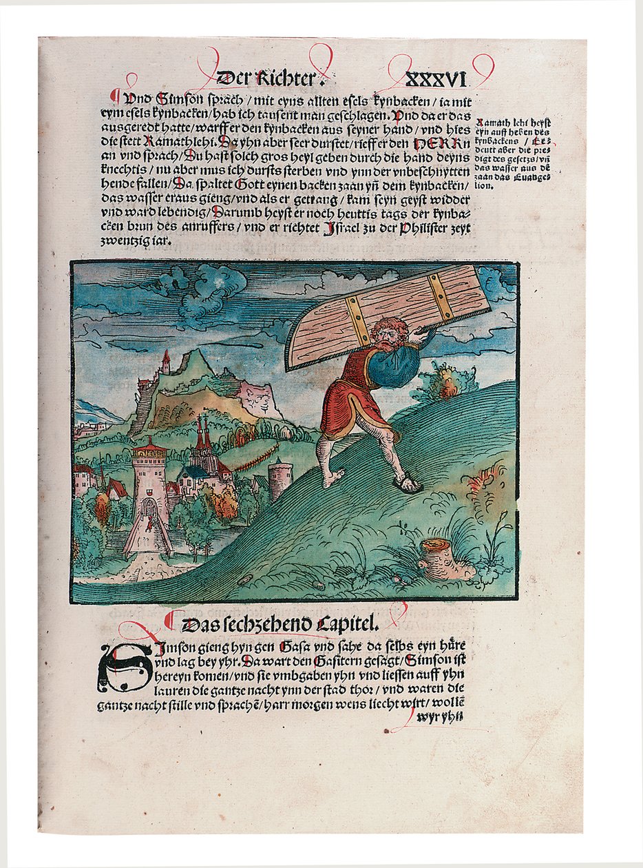 Ilustración del Antiguo Testamento, parte II, Josué - Ester, de la Biblia, traducida por Martin Luther, Wittemberg, 1524 de Lucas Cranach