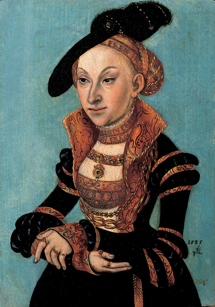 Retrato de Sibylle von Cleve, Electora de Sajonia, 1535 de Lucas Cranach
