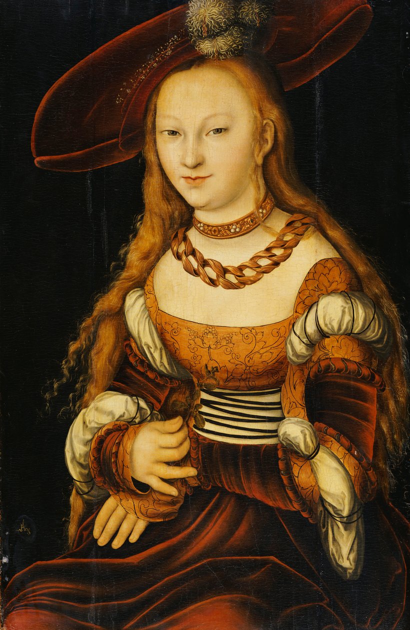 Retrato de una joven dama, c.1350 de Lucas Cranach