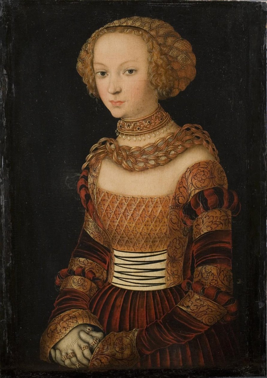 Retrato de una joven. ¿Princesa Emily de Sajonia? de Lucas Cranach d.Æ.