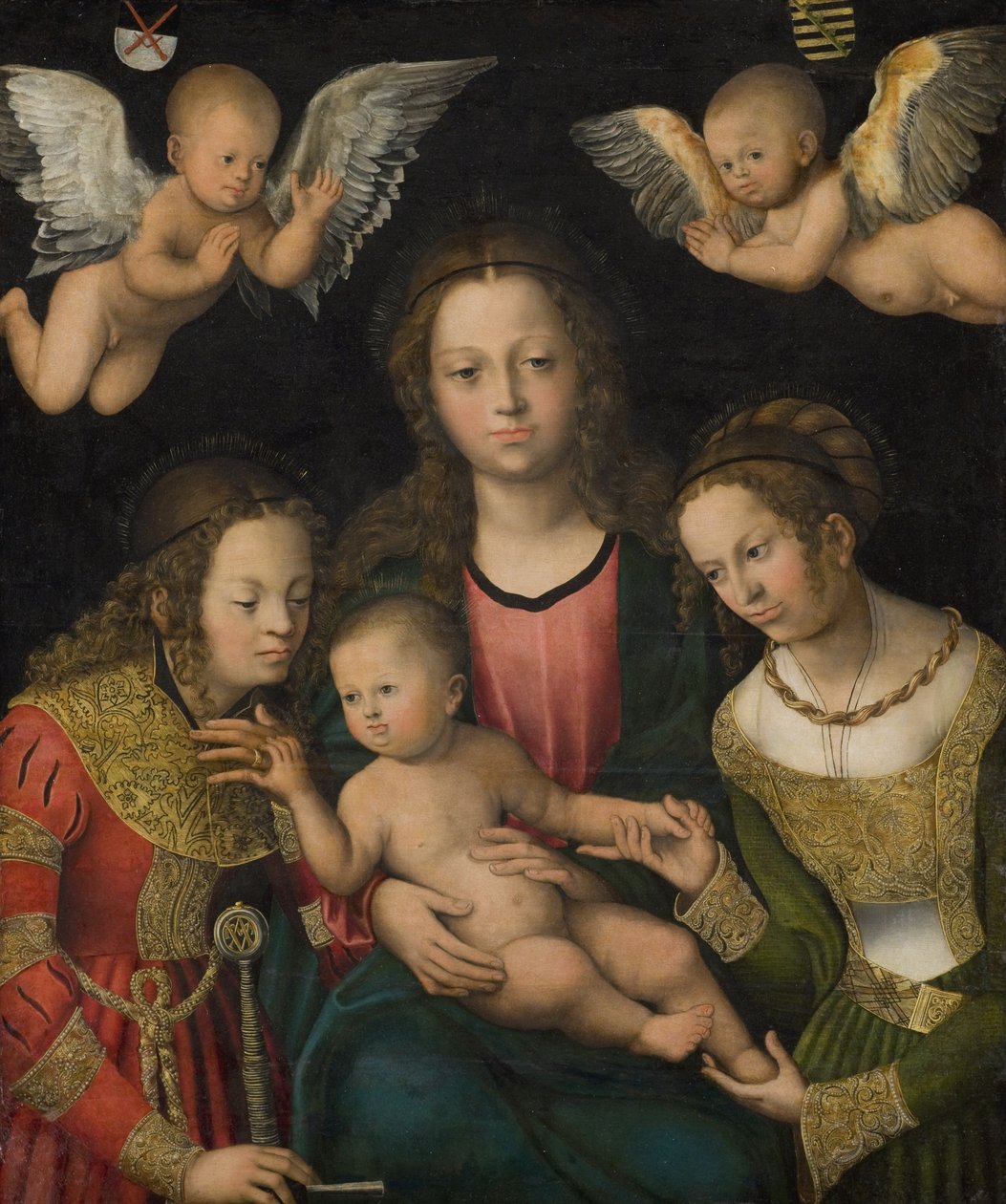 Virgen y Niño con las Santas Catalina y Bárbara de Lucas Cranach d.Æ.