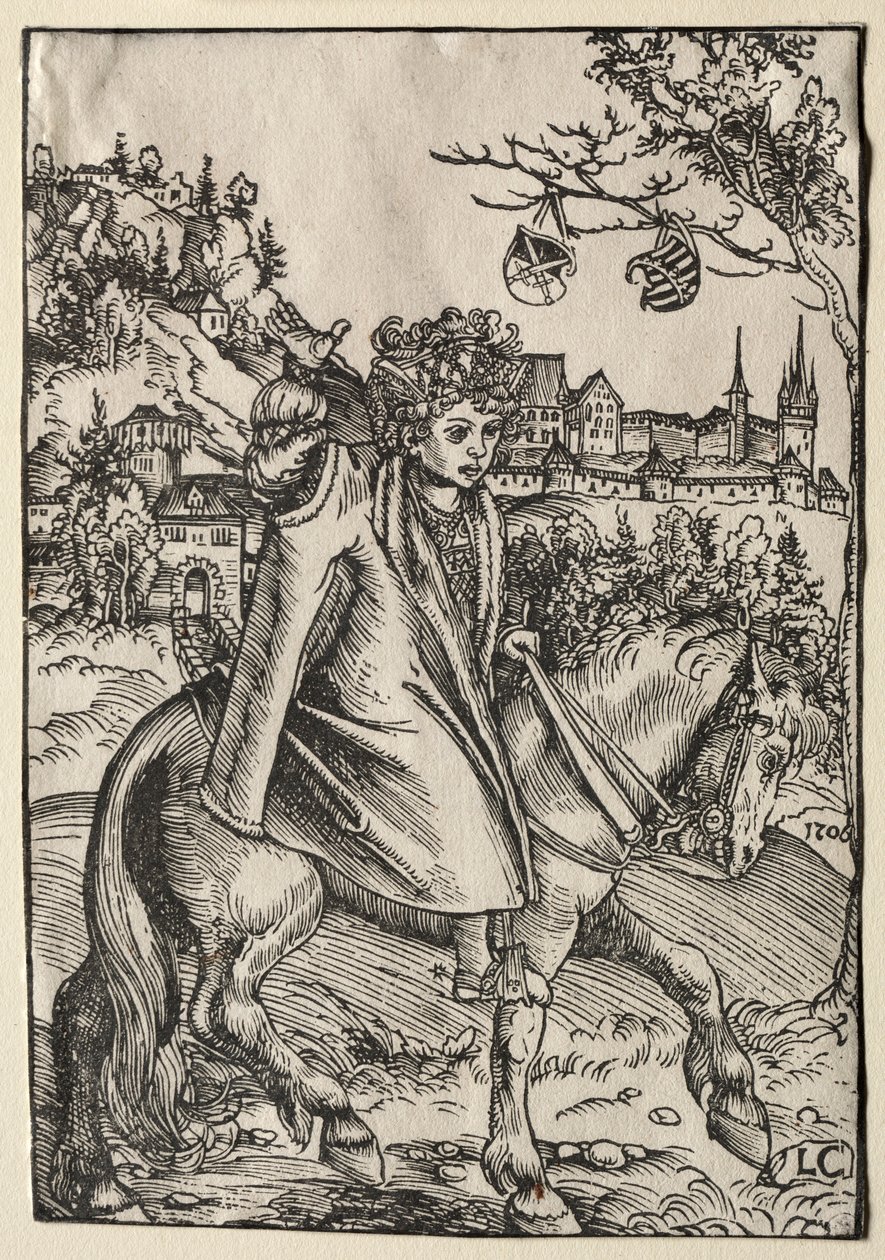 Un niño a caballo, 1506 de Lucas Cranach the Elder