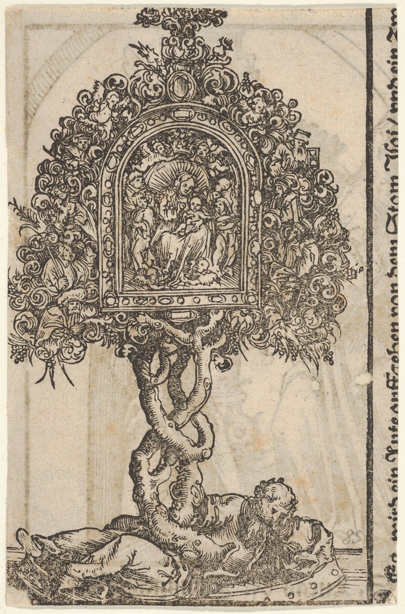 Un relicario dorado con el Árbol de Jesé, de la Gran Serie de Relicarios de Wittenberg, 1509 de Lucas Cranach the Elder