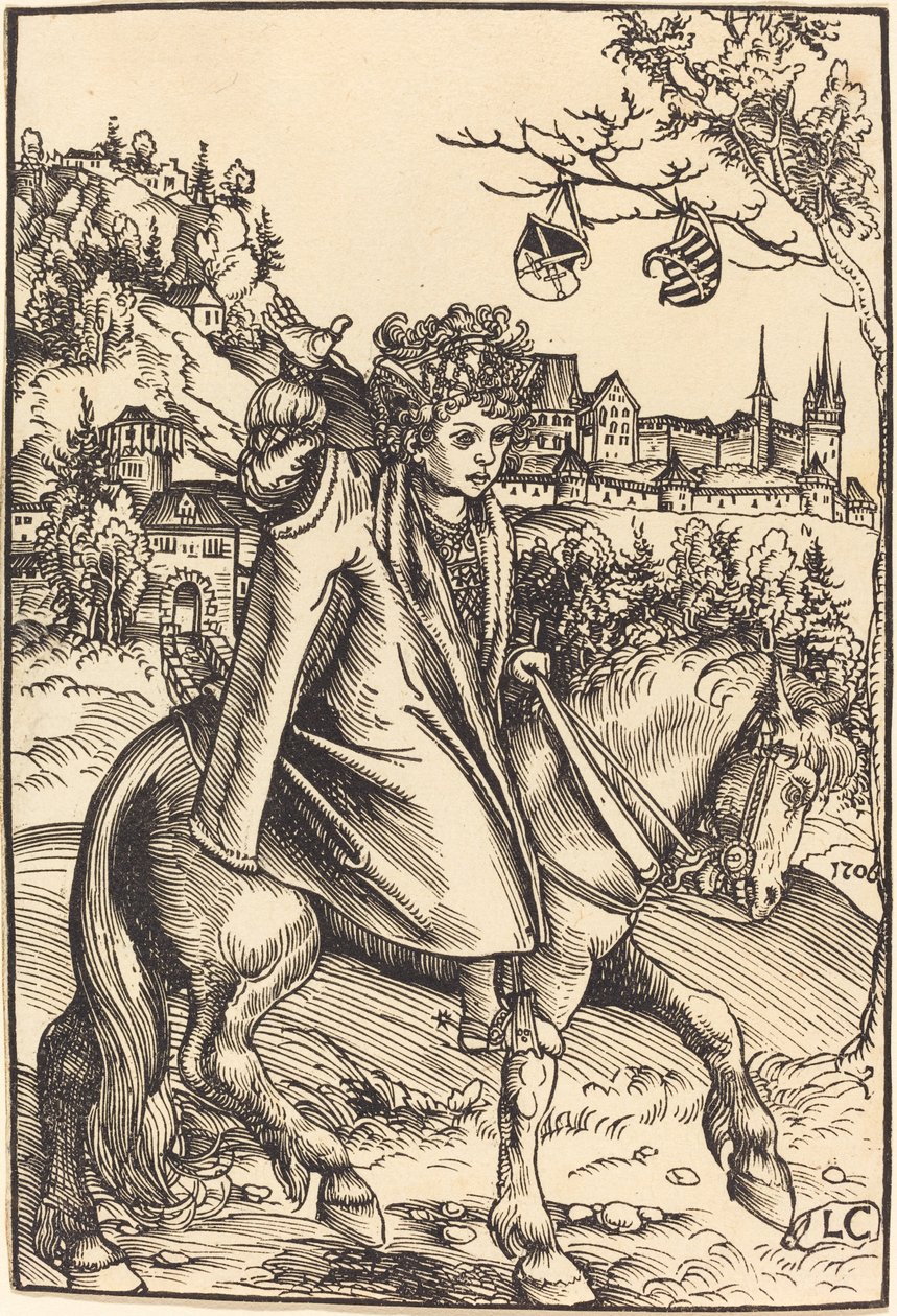 Un príncipe sajón a caballo de Lucas Cranach the Elder