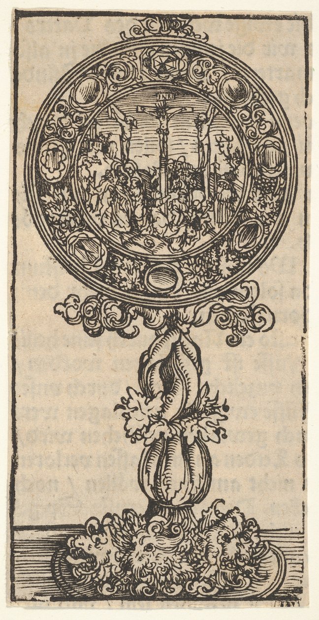 Un Pacífico de Plata Dorada con una Crucifixión, de la Gran Serie de Relicarios de Wittenberg, 1509 de Lucas Cranach the Elder
