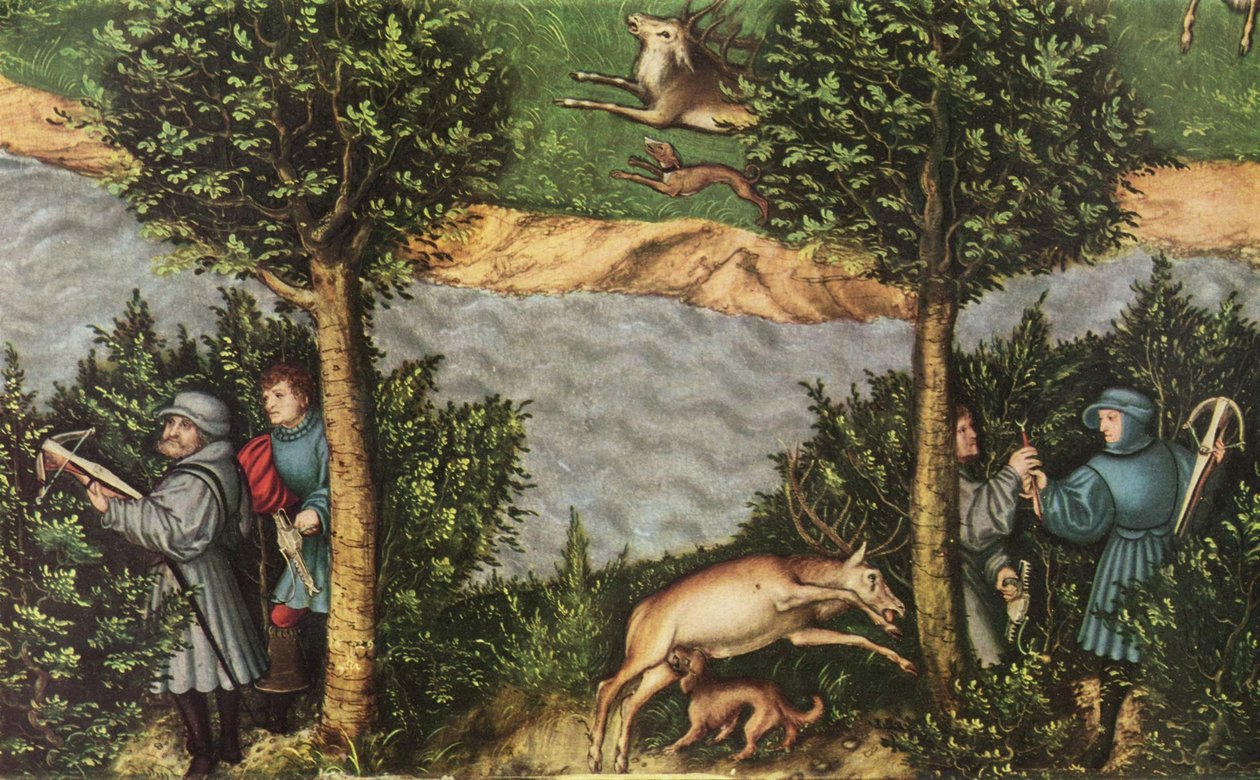 Caza del ciervo con el elector Federico el Sabio
 detalle de Lucas Cranach the Elder