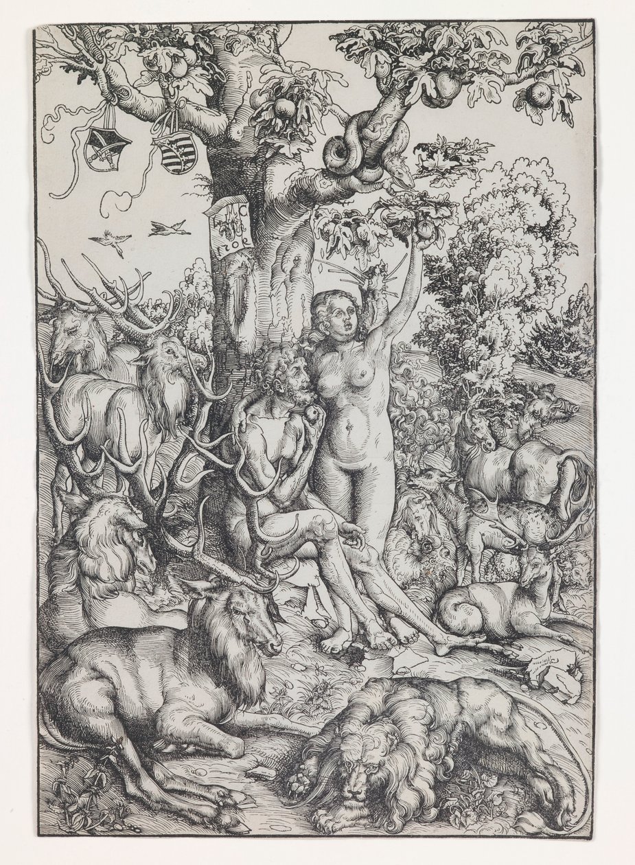 Adán y Eva en el Paraíso de Lucas Cranach the Elder
