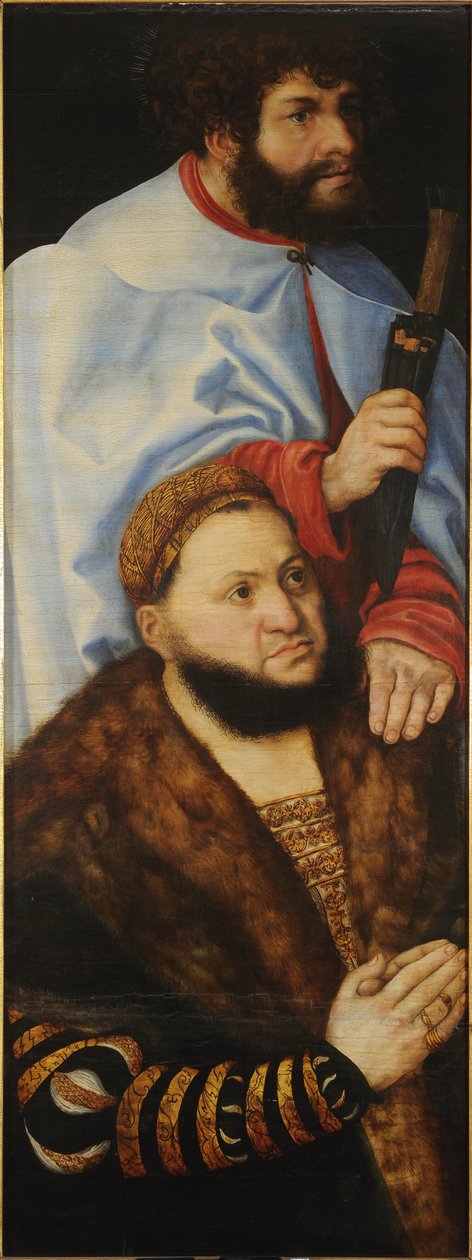 Retablo de la Virgen, o también llamado Retablo de los Príncipes [ala izquierda]. de Lucas Cranach the Elder