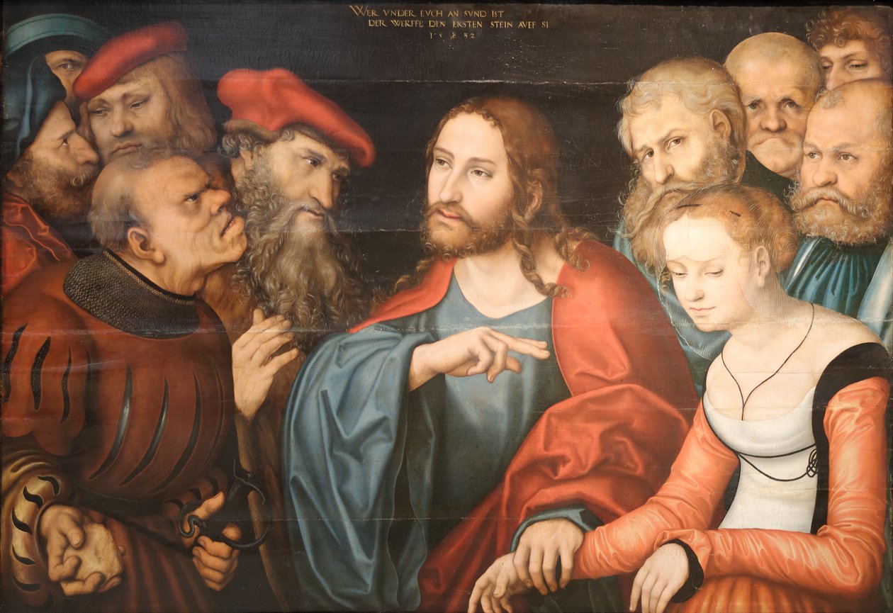 Cristo y la adúltera de Lucas Cranach the Elder