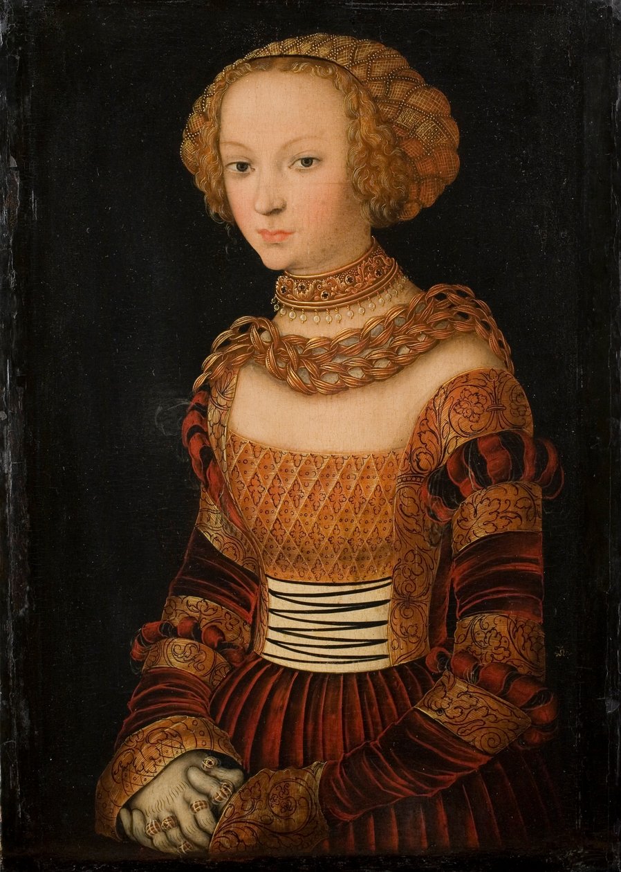 Danés: Retrato de una mujer joven. ¿Princesa Emilia de Sajonia  Retrato de una mujer joven. Princesa Emilia de Sajonia de Lucas Cranach the Elder