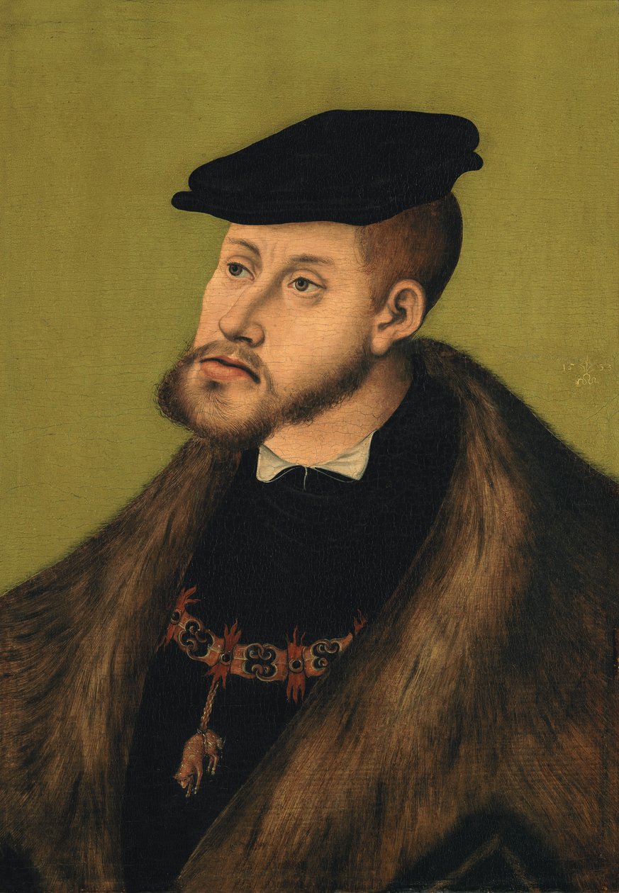Alemán: Bildnis Kaiser Karls V. Retrato del emperador Carlos V de Lucas Cranach the Elder