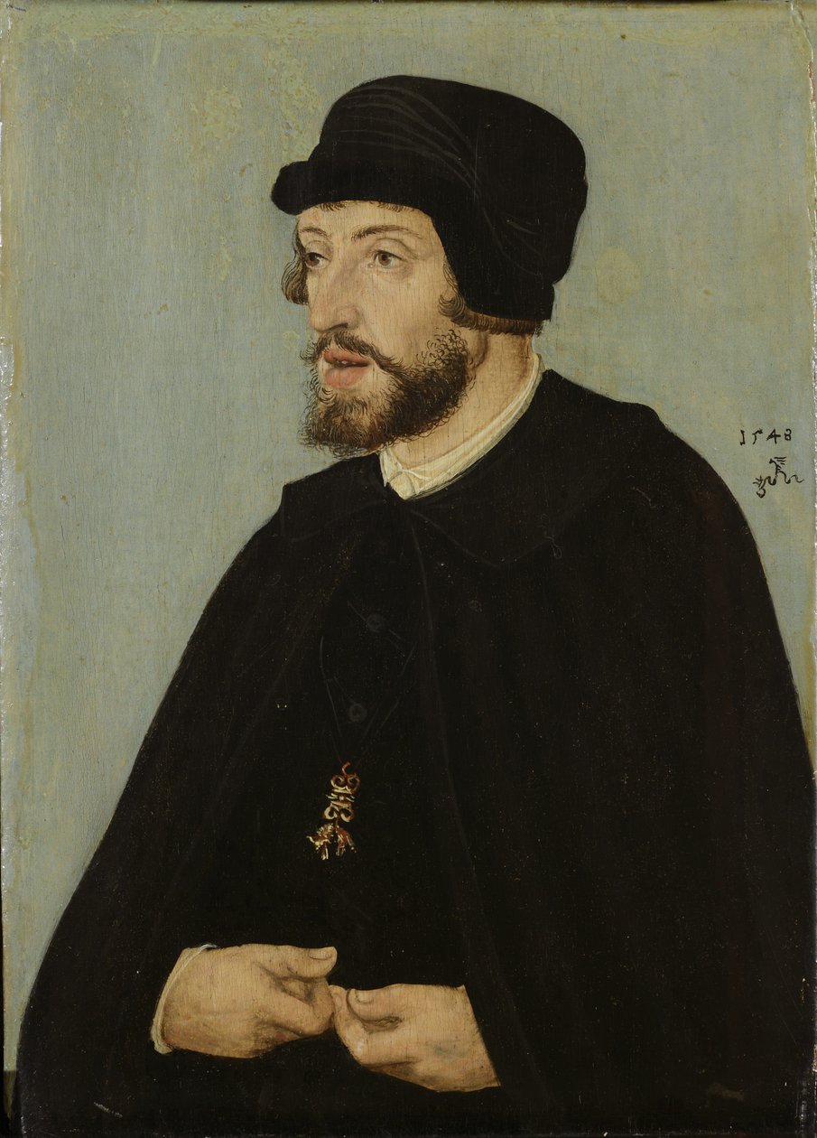 Alemán: Bildnis König Ferdinands I. Retrato de Fernando I, Emperador del Sacro Imperio Romano Germánico de Lucas Cranach the Elder