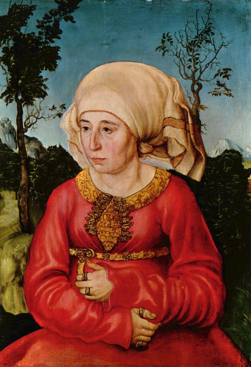 Alemán: Bildnis der Frau eines Rechtsgelehrten Retrato de la esposa de un jurista / Retrato de la esposa del Dr. Johann Stephan Reuss [] de Lucas Cranach the Elder
