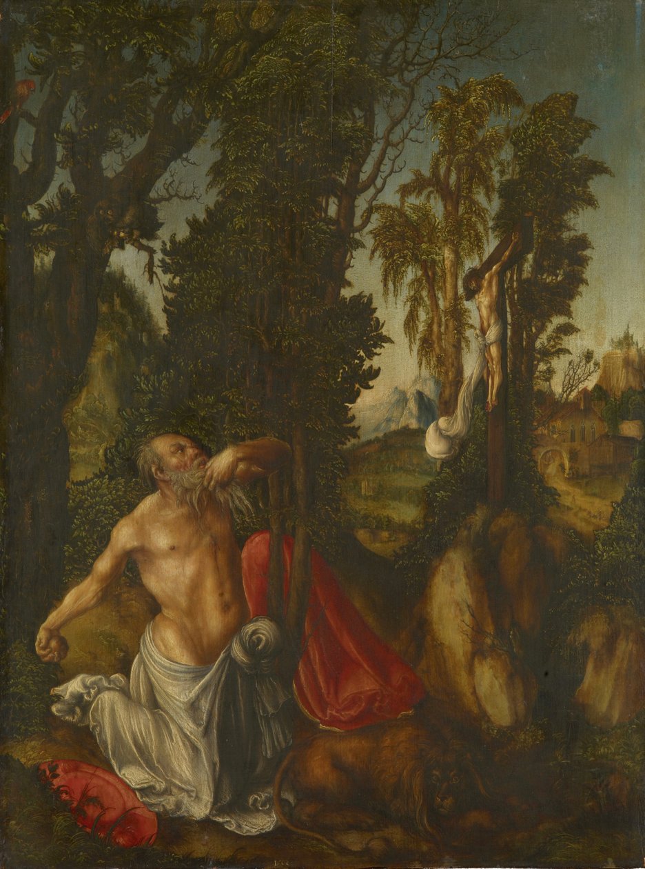 Alemán: Penitent St Jerome Penitente San Jerónimo de Lucas Cranach the Elder
