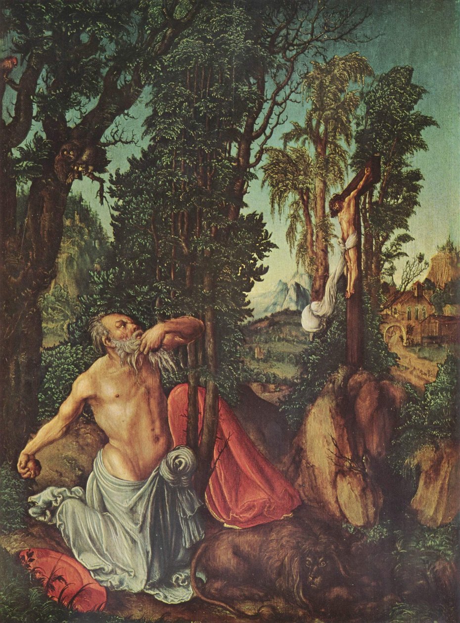 Alemán: Penitent St Jerome Penitente San Jerónimo de Lucas Cranach the Elder