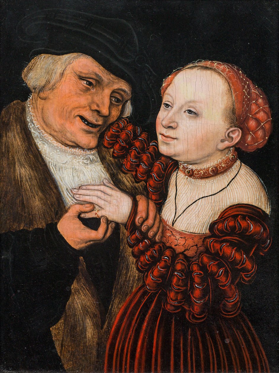 Alemán: Der verliebte Alte The ill-matched Lovers de Lucas Cranach the Elder