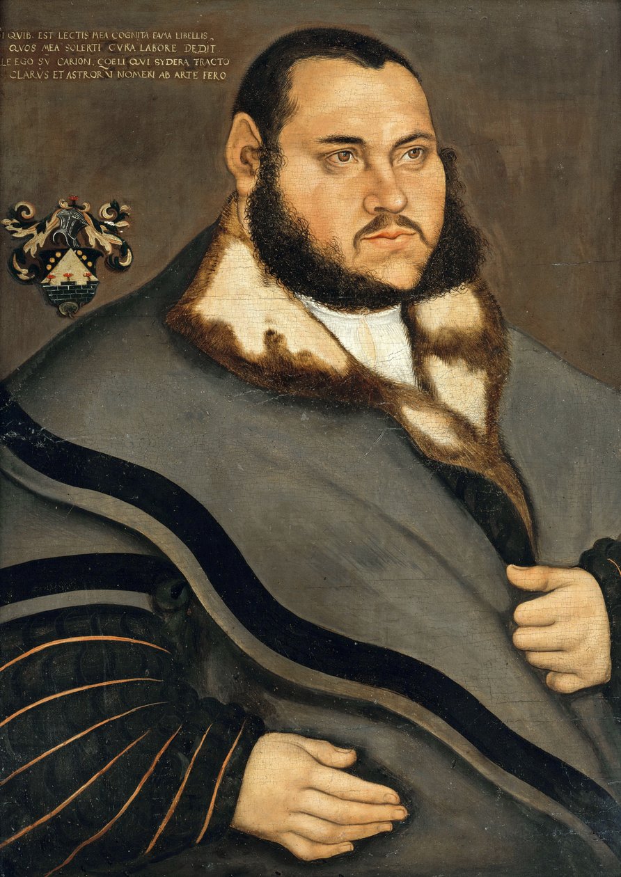 Alemán: Johannes Carion (1499-1537/38) Retrato de Johannes Carion de Lucas Cranach the Elder