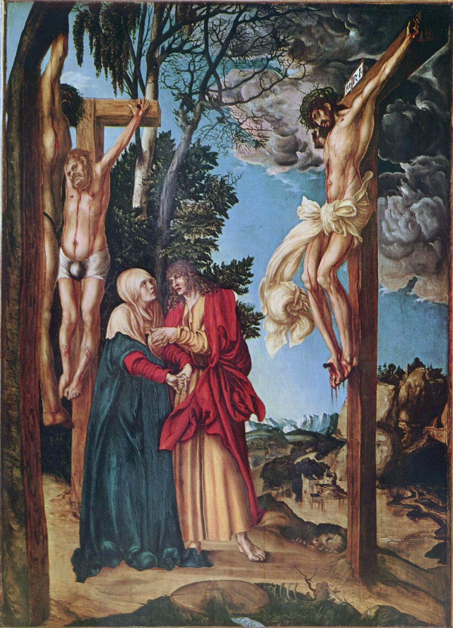 Alemán: Klage unter dem Kreuz The Crucifixion de Lucas Cranach the Elder