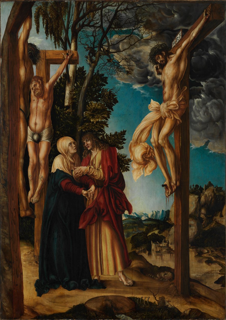 Alemán: Klage unter dem Kreuz The Lamentation of Christ / The Schleißheim Crucifixion de Lucas Cranach the Elder